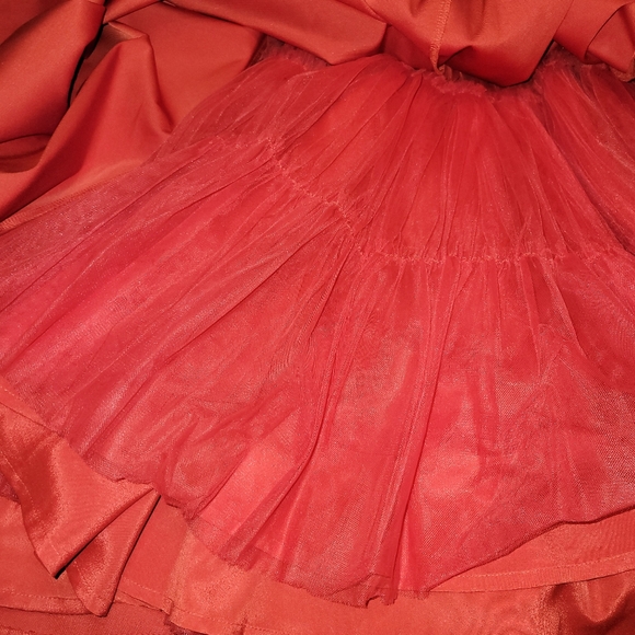 J Crew Red Cocktail Fit Flare Ruffle Dress 4 - Picture 5 of 10